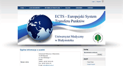 Desktop Screenshot of ects.umb.edu.pl